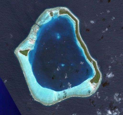 10- L'atoll de Mopelia vue de satellite 